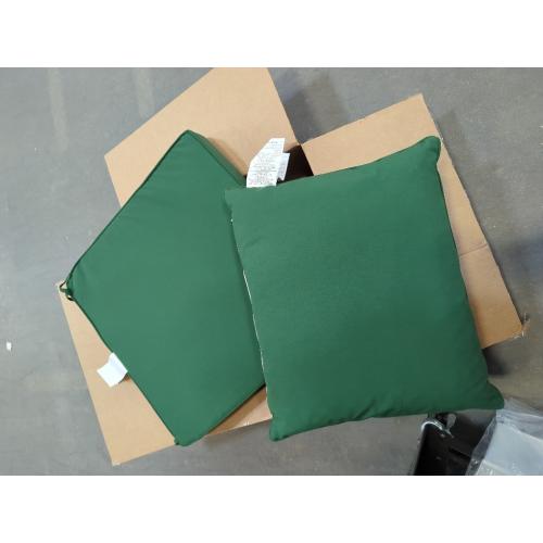 Sundale Outdoor Olefin Deep Seat Cushion, Patio Chair Cushion and Pillow, Water-Resistant Sectional Sofa Pad with Straps Dark Green, 24 x 24 x 4 Inches