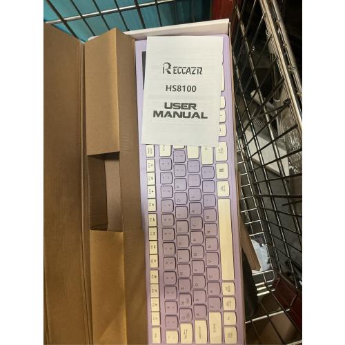 Wireless Keyboard and Mouse Combo, Full-Sized Wireless Keyboard and Adjustable DPI Mouse, 2.4GHz USB Receiver, Silent Keyboard and Mouse for PC, Windows, MAC, Desktop, Laptop(Purple)