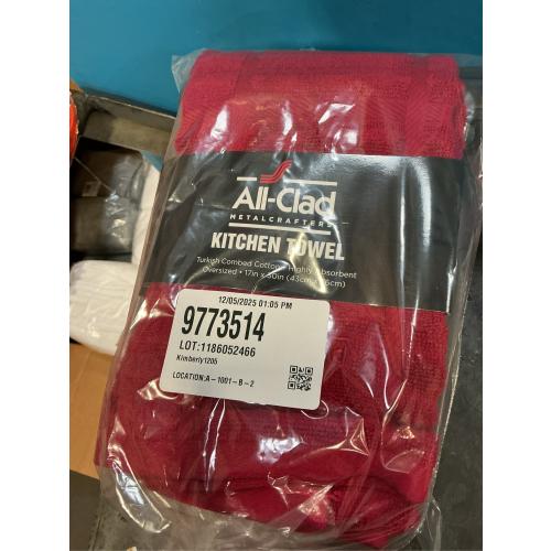 All-Clad Solid Kitchen Towel: Highly Absorbent, Super Soft Long Lasting - 100% Cotton, 17x30 Tea Towel for Cleaning & Drying Dishes, Pans, Glassware, or Countertops, (1-Pack), Chili