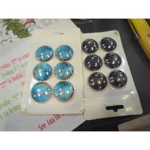 Set of 2 12pcs Fridge Magnets Glass Refrigerator Magnets Decorative Blue Marble Pattern Cute Magnets for Whiteboard Decorative Locker Magnets Fridge Magnets for Kitchen and Office, 1.18in/3cm