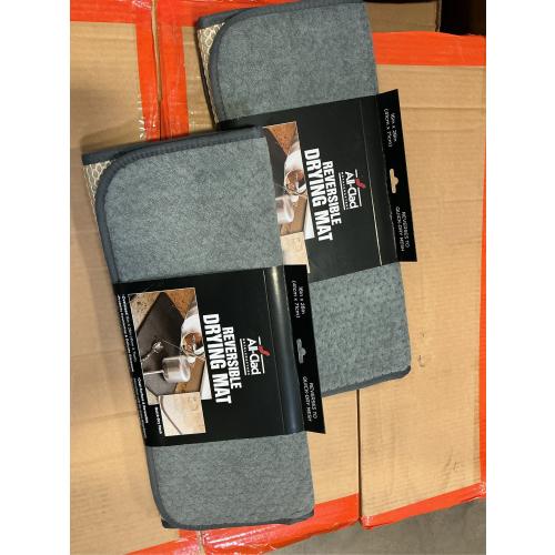 All-Clad Premium Reversible Dish Drying Mat for Kitchen: 16 x 28 Ultra-Absorbent, Long-Lasting, No Condensation, and Oversized for Large Pots and Pans - 2 Pack, Pewter