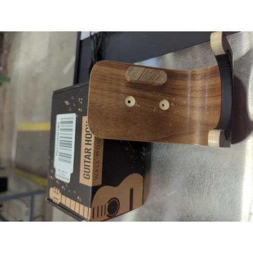 Guitar Wall Mount Hook: Modern Design Walnut Wood Guitar Hanger for Storage & Display. Heavy Duty Ply Guitar Holder for The Wall. Hangers Stand for Acoustic Guitars, Ukulele, Bass, Violin, Cello