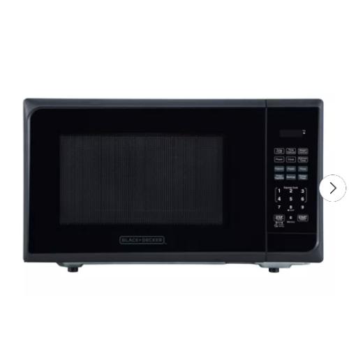BLACK DECKER 1.1 cu ft 1000W Microwave Oven - Stainless Steel Black: Countertop, Child Lock