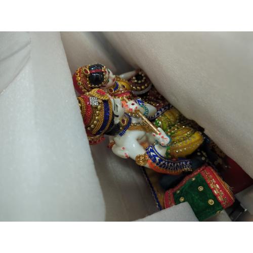 eSplanade Resin Radha Krishna on Sofa Murti Idol Statue Sculpture (13 Inches)