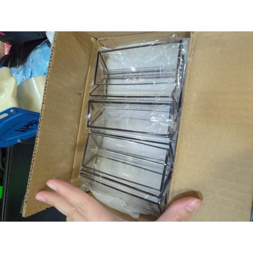 Floroom 6 Pack 5x7 Inch Clear Acrylic Sign Holders, Double-Sided Black Display Stand Picture Frames for Table Numbers, Menus, Flyers, Weddings, and Offices