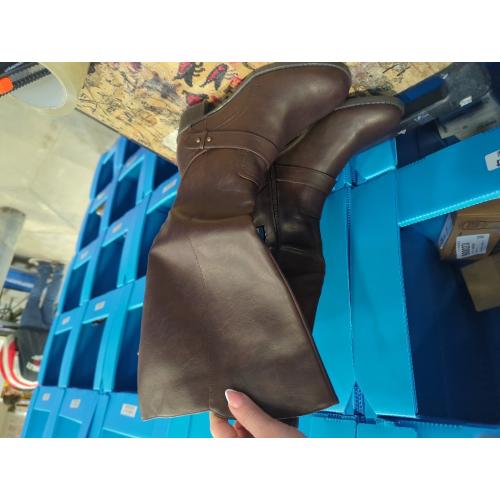 Size 6.1/2...Hawkwell Women's Wide Calf Double Zipper Knee High Riding Boots