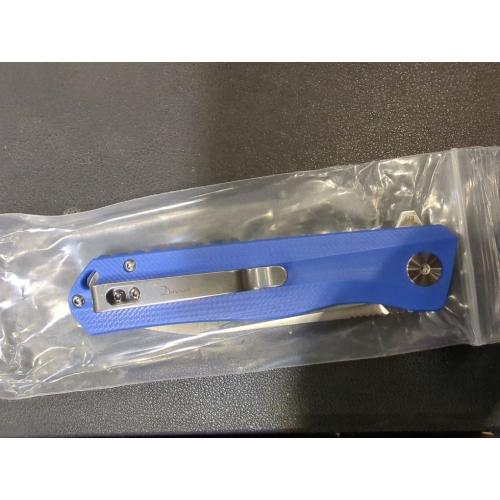 Pocket Folding EDC Knife: 3.14 D2 Steel Satin Sharp Blade, G10 Scales, Crossbar Axis Lock, Reversible Clip, Great Gifts for Men Women Camping Hiking Outdoor, Blue