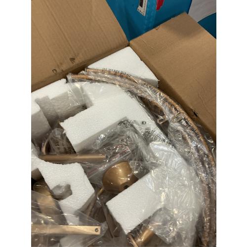 5-Light Boho Large Rattan Chandelier Light Fixture, Gold Rattan Chandeliers for Dining Room with Hand Woven Shade, Farmhouse Rustic Drum Hanging Pendant Light Fixture for Living Room, Hallway, Foyer