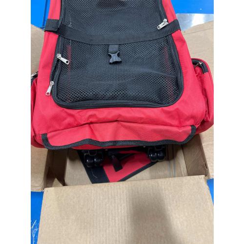 Pet Trolley Backpack, Double Shoulder Bag, for Traveling with Dogs and Cats-Red