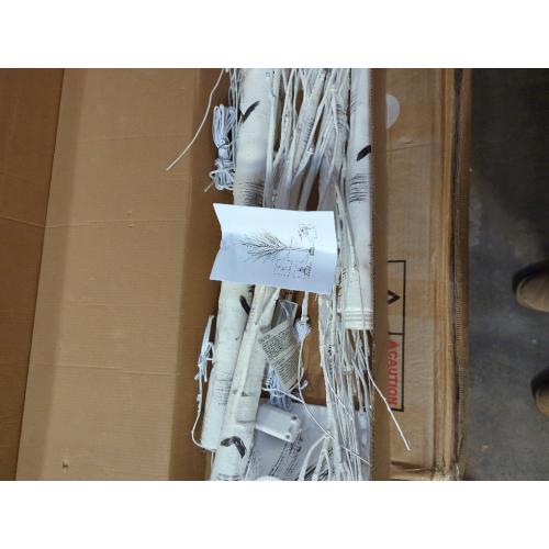 PEIDUO Set of 2 Lighted Birch Tree, Prelit White Christmas Tree, Light Up Artificial Trees with Dimmable & Timer, Twinkling Twig Tree with LED Lights for Home Decorations Outdoor Indoor Decor 5FT 6FT