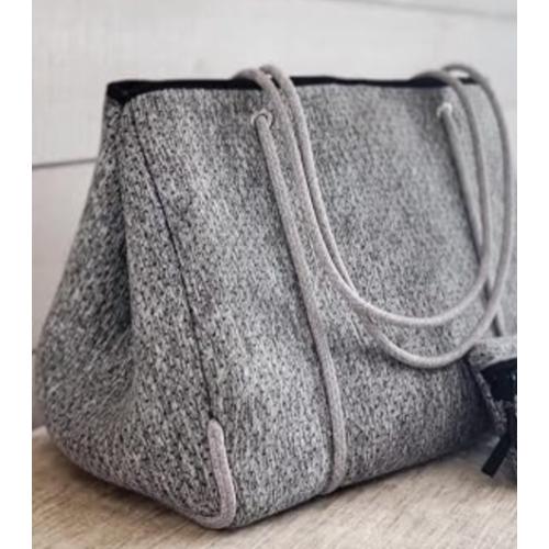 Pole Tribe Grey Neoprene Tote   Wristlet Handbag Women's Lightweight Durable