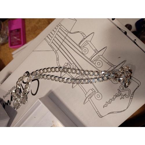 Aka Gioielli - Italian 925 Sterling Silver 5mm Curb Cuban Link Chain - Solid Sterling Silver Necklace for Women and Men - Made in Italy