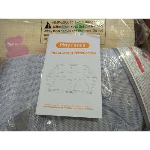 Grey Playpen for Babies and Toddlers, Play Pen Indoor & Outdoor Active Center, Sturdy Safety Playard with Anti Slip Suction Cups, Skin-Friendly Fabric, Large Space Baby Fence