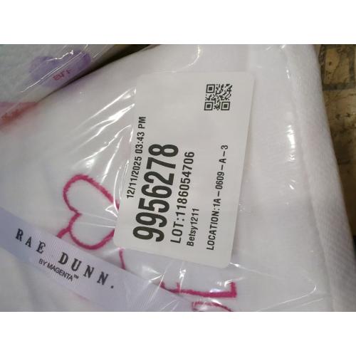 2 pack....Rae Dunn by Magenta Hand Towel White Towel with Red Lettering Believe