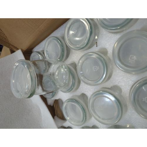 Encheng 8 oz Clear Glass Jars With Lids,Yogurt Container With Lids(PE),Replacement Pudding Jars Yogurt Jar,Glass Container With Twine n Tag For Milk,Jams,Jelly,Mousse,Dishwaresafe 20 Pack
