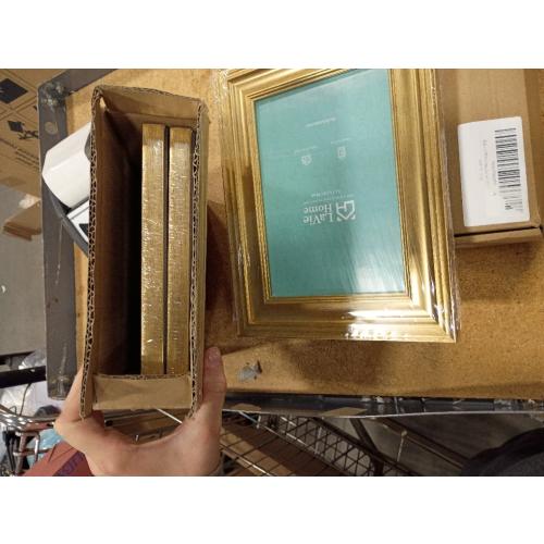 Yaetm 5x7 Gold Picture Frame Set of 4, 1.4” Wide Molding & Rustic Gold Photo Frames 5 x 7 with HD Tempered Glass, Display on Tabletop & Wall Mounting, 4 Pack