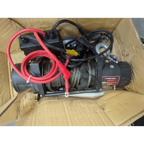 Electric Winch 13500lb, Waterproof Electric Truck Winch,12V Synthetic Rope Winch with Wireless Handheld Remote for Truck Jeep SUV Boat