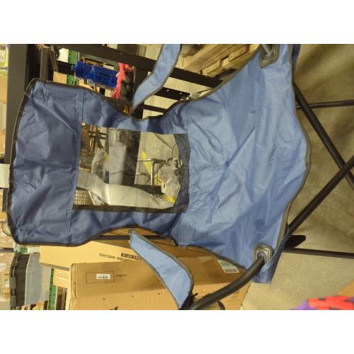 2pk SONGMICS Camping Chair, Folding Lawn Chair with Cooler Bag, 352 lb Weight Capacity, Adjustable Armrests with Cup Holder, Storage Bag, Breathable Nylon Mesh, for Sports Games, Blue