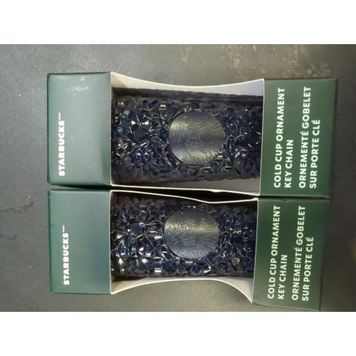 Set of 2 starbucks Cold Cup Keychain Ornaments-new in Box!