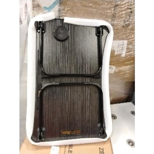 Laptop Bed Desk, Foldable Lap Desk, Portable Lap Table, Laptop Stand with Cup Holder & Tablet Slot & Lifting Handle for Working Writing Drawing & Eating - Black