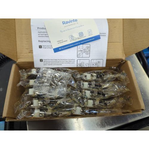 Silver Ravinte 10 Pack 5 Pairs 1/2 inch Overlay Soft Close Hinges for Kitchen Cabinet Hinges Satin Nickel Hidden Hinges Stainless Steel Concealed Hinge self Closing