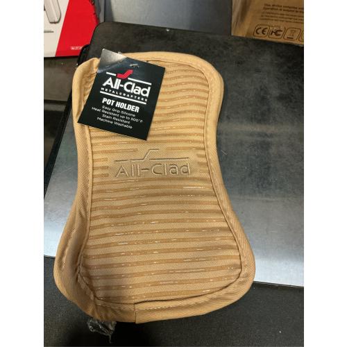 2packs All-Clad Premium Pot Holder & Hot Pad: Heat Resistant to 500 Degrees - 100% Cotton, 10x6.25 Hot Pad for Kitchen and Barbeque, (1-Pack), Cappuccino