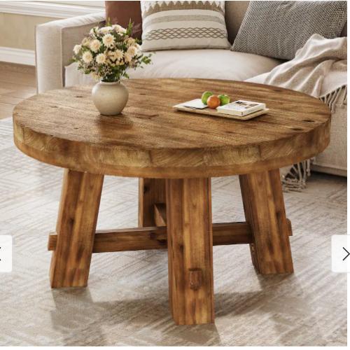 Solid Wood Center Table, Round Coffee Table
