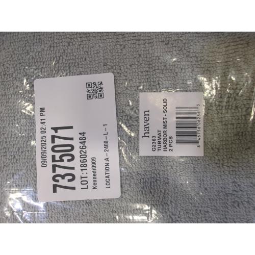 Harbor Mist Grey 21x34 2 Pack Haven Organic Cotton Terry 21 X 34 Bath Mat in Harbor Mist Grey