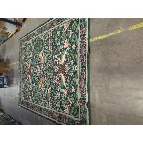 Vintage Washable Area Rugs for Living Room, Soft Green Boho Floral Large Bedroom Rug Non-Slip Botanical Dining Room Rug, Retro Flower Birds Floor Carpet for Kids Room Classroom