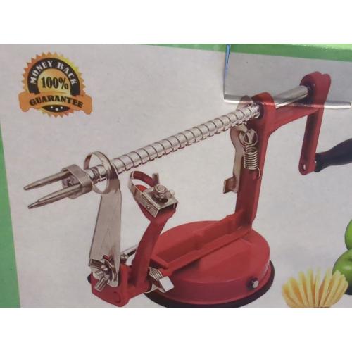 Red Apple Peeler Corer, Long lasting Chrome Cast Magnesium Alloy Apple Peeler Slicer Corer with Stainless Steel Blades and Powerful Suction Base for Apples and Potato(Red)