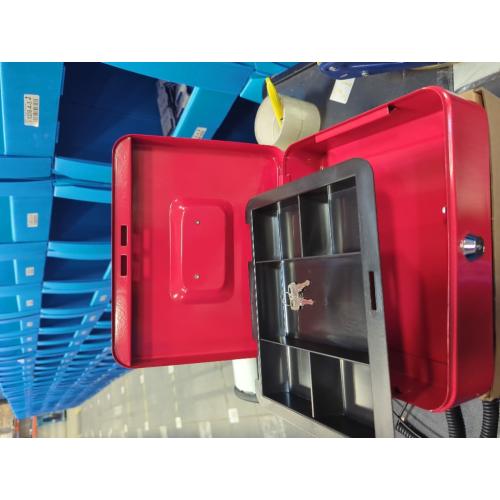 Red Portable Safety Cash Box with Organiser