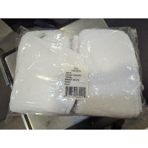 Haven Turkish Wash Cloth Bright White 6pc
