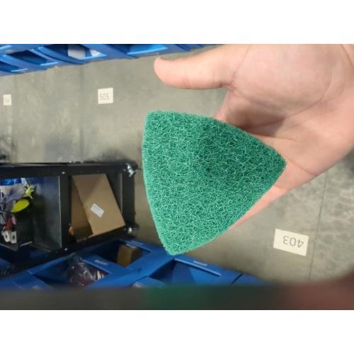 5 Pcs Triangle Scouring Pad, Scouring Stick, Self Adhesive Plate Grinding Machine Accessories, Green Scrub Pads for Surface Sanding Polishing