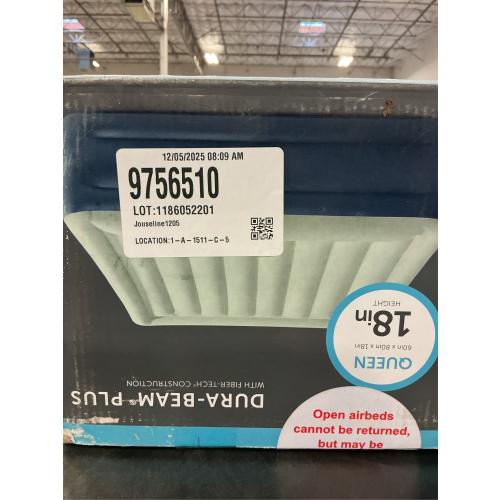 Intex Elevated 18 Pillow Rest Queen Air Mattress with Internal Pump - Off-White/Blue