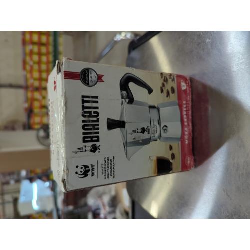 Bialetti Moka Express Iconic Italian Stovetop Espresso Maker 6 Cups, Aluminium, Silver