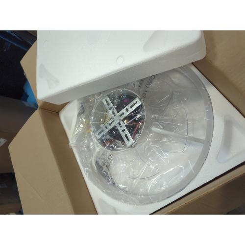 VOLISUN Fandelier Ceiling Fans with Lights and Remote, 15.7in Low Profile Ceiling Fan Flush Mount, 3000K-6500K Dimmable Bladeless LED Fan Light, White Modern Ceiling Fans with Lights for Bedroom