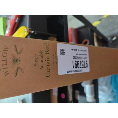 Bee & Willow Micah 48 to 84-Inch Single Curtain Rod Set in Distressed White