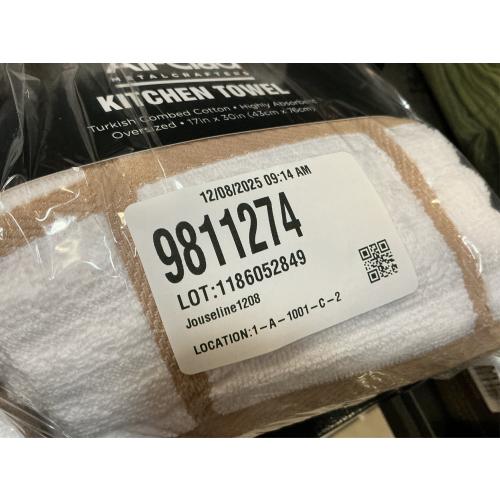 3 Packs All-Clad Checked Kitchen Towel: Highly Absorbent, Super Soft Long Lasting - 100% Cotton, 17x30 Tea Towel for Cleaning & Drying Dishes, Pans, Glassware, or Countertops, (1-Pack), Cappuccino