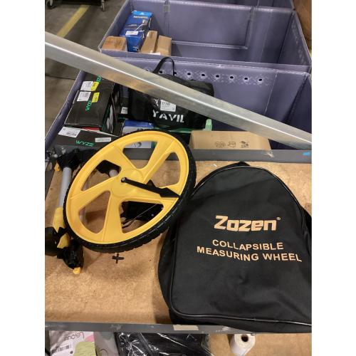 Zozen Measuring Wheel in Feet and Inches, Mechanical/Double Collapsible/One Key to Reset/Kickstand to Keep Stand/Starting Point Arrow and Cloth Carrying Bag, 0-9,999 Ft Measure Wheel.