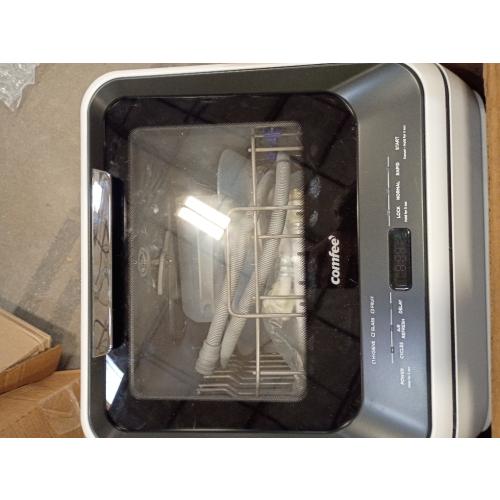 COMFEE' Portable Mini Dishwasher Countertop with 5L Built-in Water Tank for Apartments& RVs, No Hookup Needed, 6 Programs, 360° Dual Spray, 162℉ High-Temp& Air-Dry Function