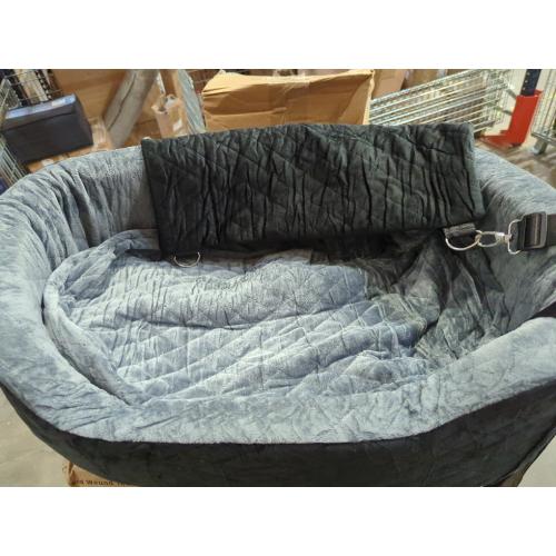 Dog Car Seat for Medium Dogs Up to 50 lbs, Pet Booster Seat for Cars SUVs and Trucks, Travel Dog Bed with Safety Strap, Thick Cushion, Non-Slip Base, Washable and Portable(Black/Gray