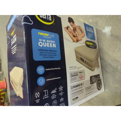 Serta Raised Air Mattress with Never Flat Pump | Luxury Inflatable Mattress with Built in Air Pump to Ensure a Good Night’s Rest | Heavy Duty Blow Up Mattress with Self Inflating Pump