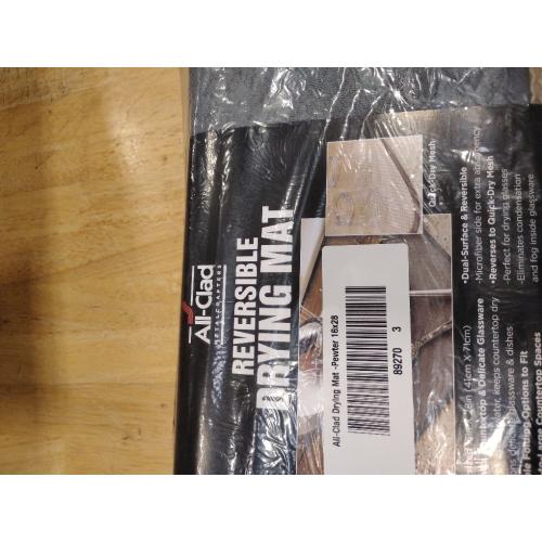 All-Clad Premium Reversible Dish Drying Mat for Kitchen: 16 x 28 Ultra-Absorbent, Long-Lasting, No Condensation, and Oversized for Large Pots and Pans - 3 Pack, Pewter