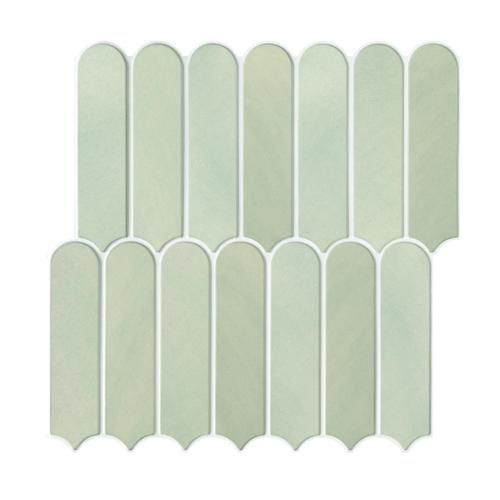 10pk 3D Light Olive Green Fish Scale Peel and Stick Wall Tile