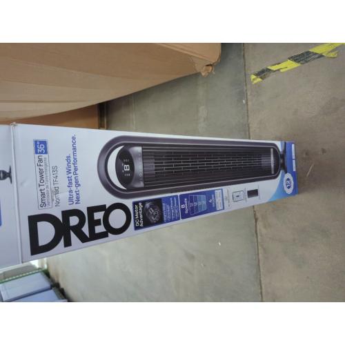 Black Dreo - 27ft/s Velocity Quiet Floor Fan, 90 Oscillation, 8 Speeds, Remote Control, 4 Modes,DC Motor, Nomad - Black