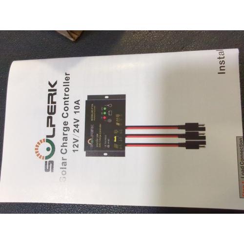 SOLPERK 10A Solar Charge Controller Waterproof Solar Panel Controller 12V/24V PWM Solar Panel Battery Intelligent Regulator for RV Boat car ，with LED Display