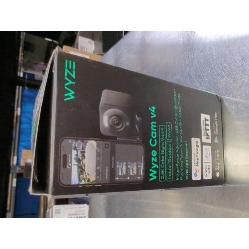 Wyze Cam V4 Plug-in Indoor and Outdoor Smart-Enabled Security Camera