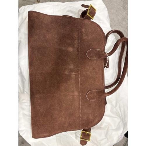 Women's Suede Tote Bag – Large-Capacity Vintage Satchel, Brown Top-Handle Bag for Work and Travel