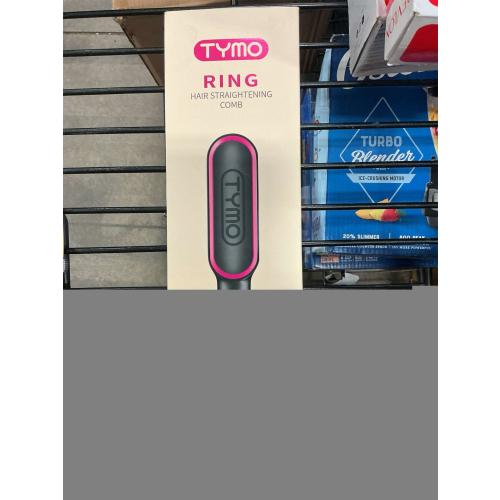 Hair Straightener Brush, TYMO Ring Hair Straightener Comb Straightening Brush for Women with 5 Temps 20s Fast Heating & Dual Voltage, Black