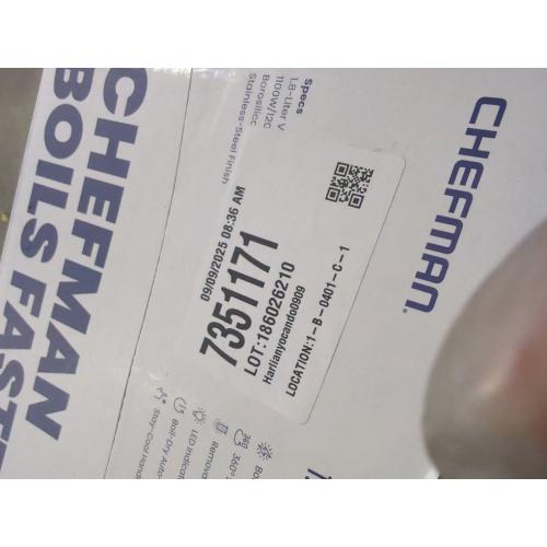 Chefman - 1.8 Liter Electric Glass Kettle w/ Tea Infuser - Stainless Steel/Black